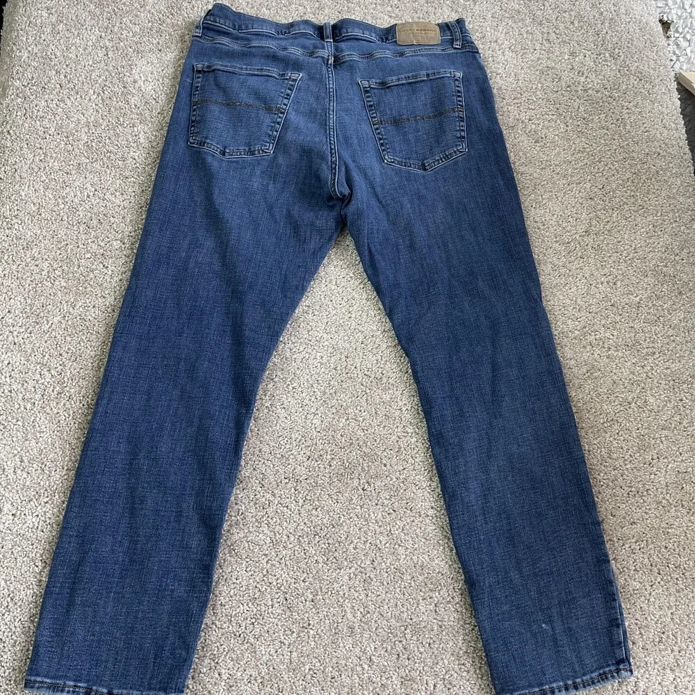 Lucky Brand 410 Athletic Slim Jeans Mens 36x32 Medium Wash Blue Denim Tapered